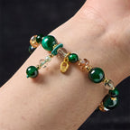 Fortune Jewel Natural Red Tiger Eye Green Tiger Eye Beads Weight Balance Bracelet