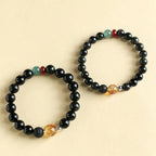 Fortune Jewel Natural Black Obsidian Beads Strength Fulfillment Bracelet