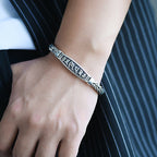 Fortune Jewel Tibetan Copper Weave Om Mani Padme Hum Relief Vajra Peace Metal Bracelet
