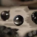 Fortune Jewel Natural Silver Sheen Obsidian Om Mani Padme Hum Protection Bracelet
