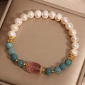 Fortune Jewel Pearl Jade Strawberry Quartz Purity Bracelet
