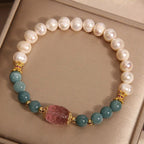 Fortune Jewel Pearl Jade Strawberry Quartz Purity Bracelet