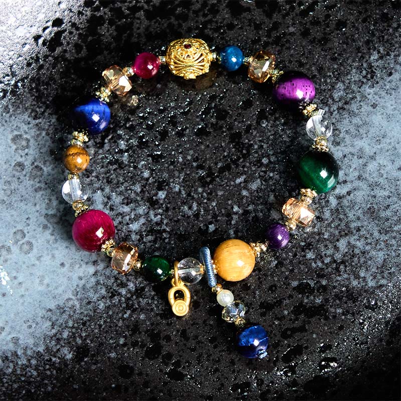 Fortune Jewel Natural Colored Tiger Eye Stone Weight Balance Bracelet