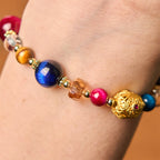 Fortune Jewel Natural Colored Tiger Eye Stone Weight Balance Bracelet