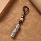 Fortune Jewel Tibetan Om Mani Padme Hum Shurangama Mantra Vajra Pattern Copper Purity Key Chain