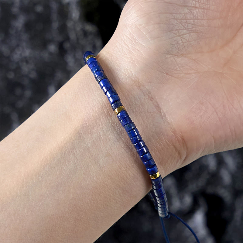 Fortune Jewel Natural Lazurite Spacer Bead Positive Balance Bracelet