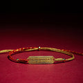 Fortune Jewel 14K Gold-plated Copper Amulet Protection Red Golden Rope Bracelet