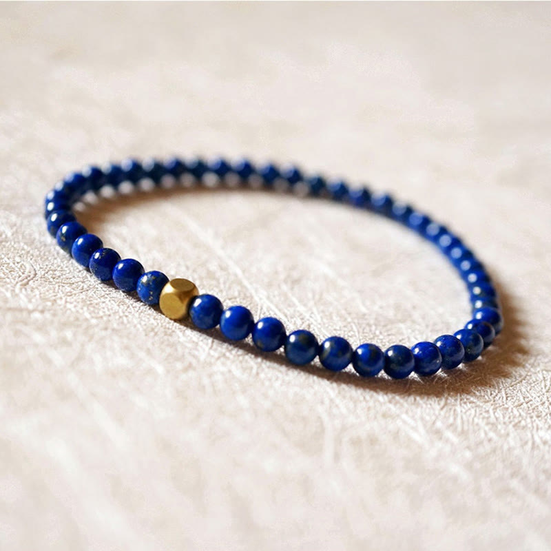 Fortune Jewel 4mm Ultra-thin Lazurite Beads Self Care Bracelet