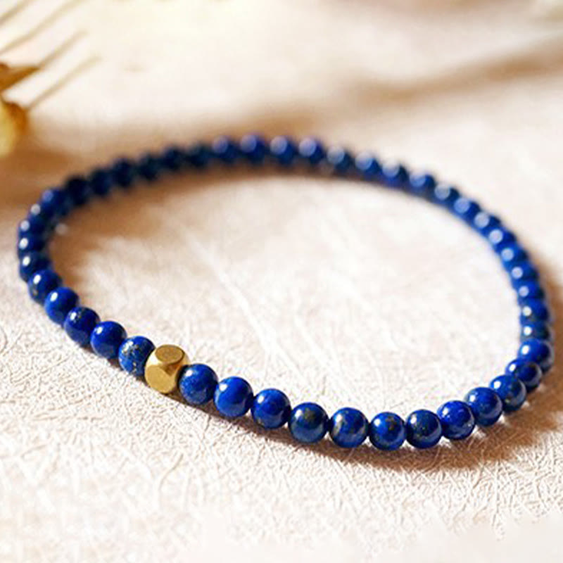 Fortune Jewel 4mm Ultra-thin Lazurite Beads Self Care Bracelet