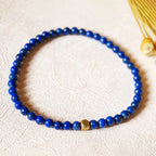 Fortune Jewel 4mm Ultra-thin Lazurite Beads Self Care Bracelet