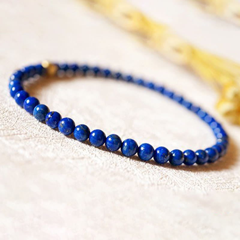 Fortune Jewel 4mm Ultra-thin Lazurite Beads Self Care Bracelet