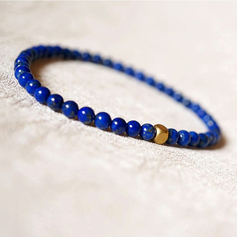 Fortune Jewel 4mm Ultra-thin Lazurite Beads Self Care Bracelet