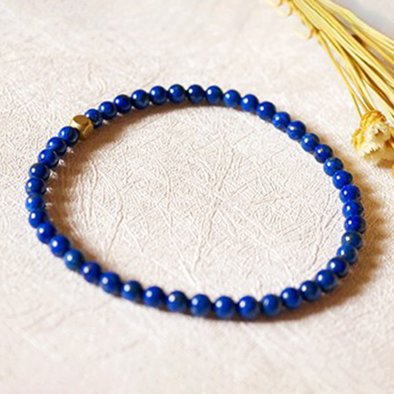 Fortune Jewel 4mm Ultra-thin Lazurite Beads Self Care Bracelet
