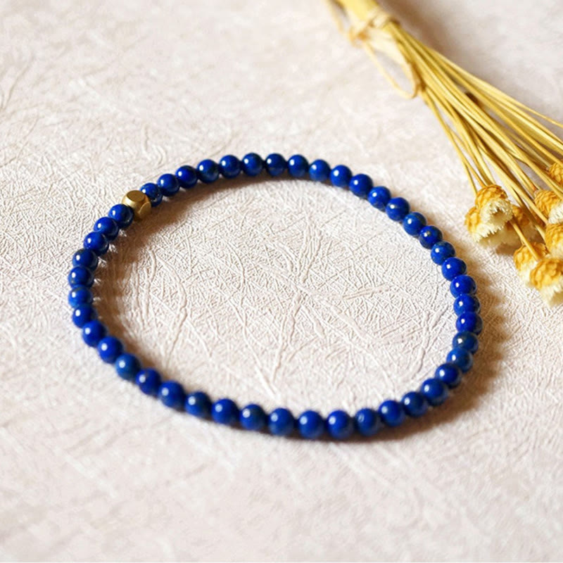 Fortune Jewel 4mm Ultra-thin Lazurite Beads Self Care Bracelet