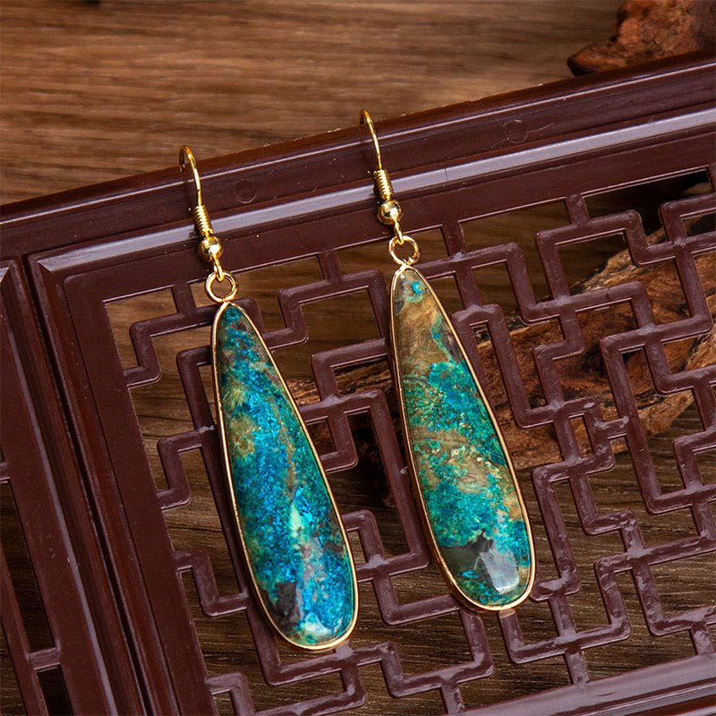 Fortune Jewel Emperor Stone Water Drop Happiness Dangle Earrings