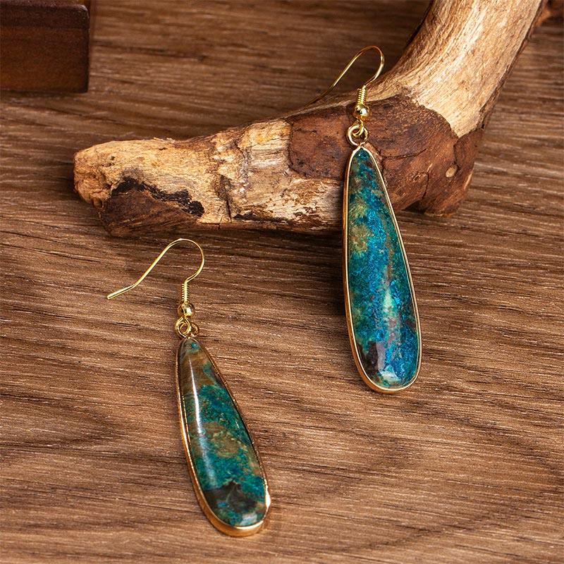 Fortune Jewel Emperor Stone Water Drop Happiness Dangle Earrings