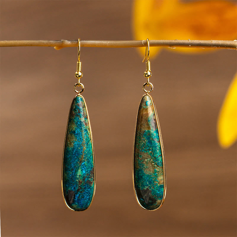 Fortune Jewel Emperor Stone Water Drop Happiness Dangle Earrings