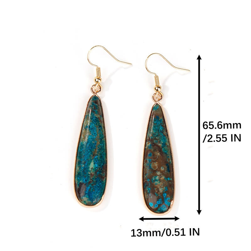 Fortune Jewel Emperor Stone Water Drop Happiness Dangle Earrings