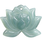 Fortune Jewel Lotus Flower Pattern Carved Jade Prosperity Necklace Pendant