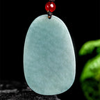 Fortune Jewel Natural Green Jade Nine Tailed Fox Flowers Luck Necklace Pendant