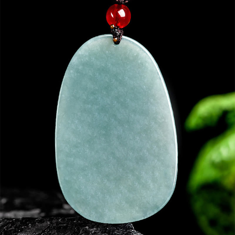 Fortune Jewel Natural Green Jade Nine Tailed Fox Flowers Luck Necklace Pendant