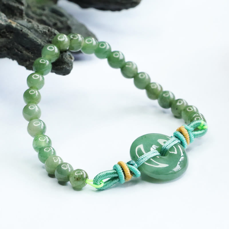 Fortune Jewel Jade Beads Peace Buckle Prosperity Bracelet