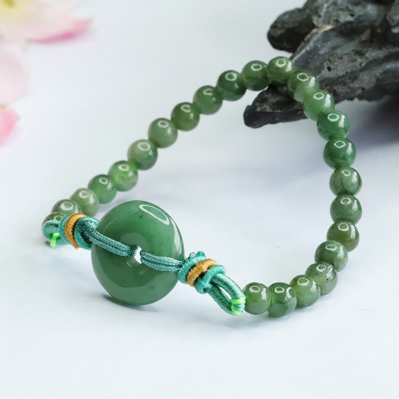 Fortune Jewel Jade Beads Peace Buckle Prosperity Bracelet