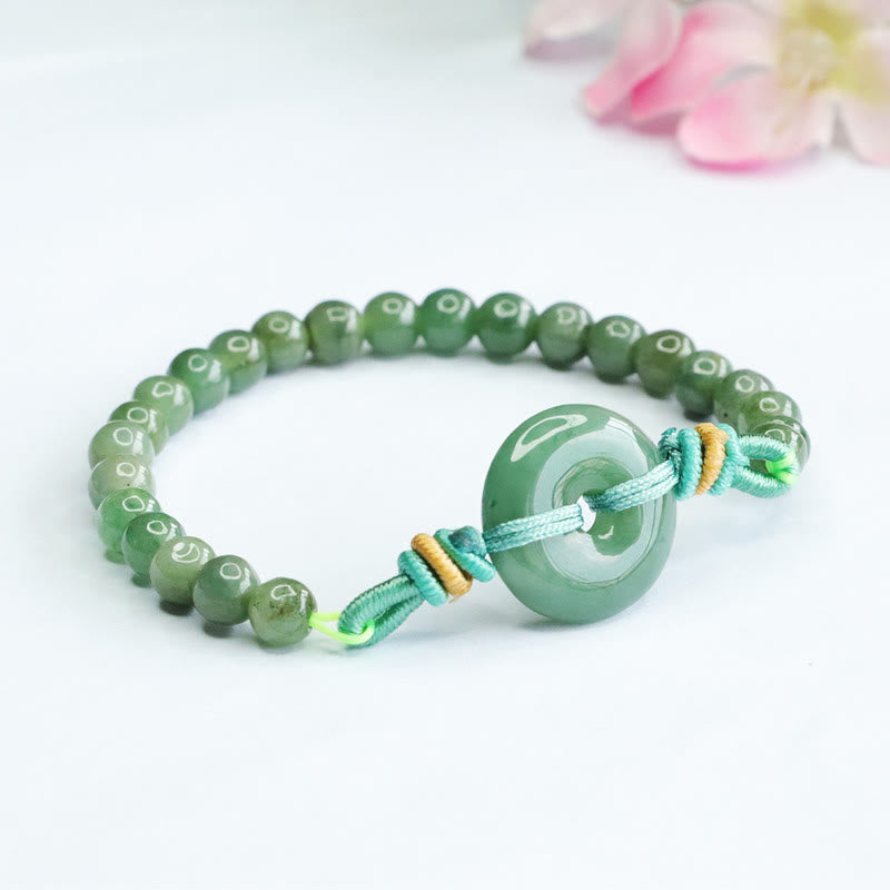 Fortune Jewel Jade Beads Peace Buckle Prosperity Bracelet