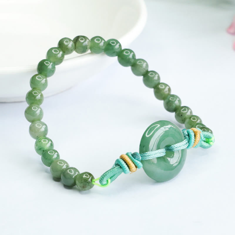 Fortune Jewel Jade Beads Peace Buckle Prosperity Bracelet