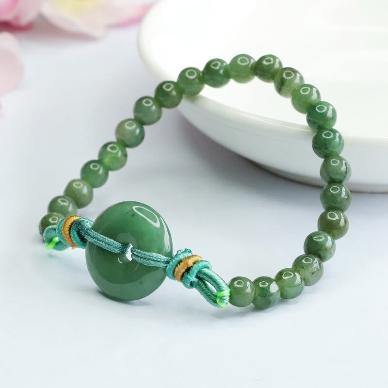 Fortune Jewel Jade Beads Peace Buckle Prosperity Bracelet