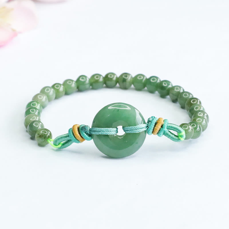 Fortune Jewel Jade Beads Peace Buckle Prosperity Bracelet