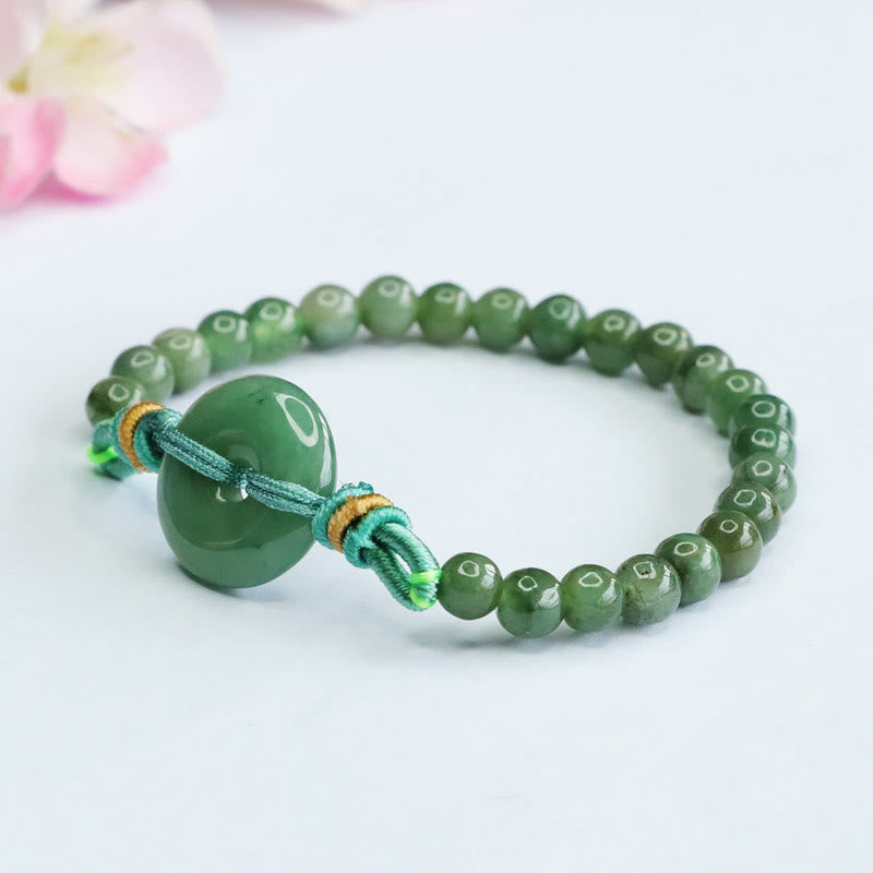 Fortune Jewel Jade Beads Peace Buckle Prosperity Bracelet