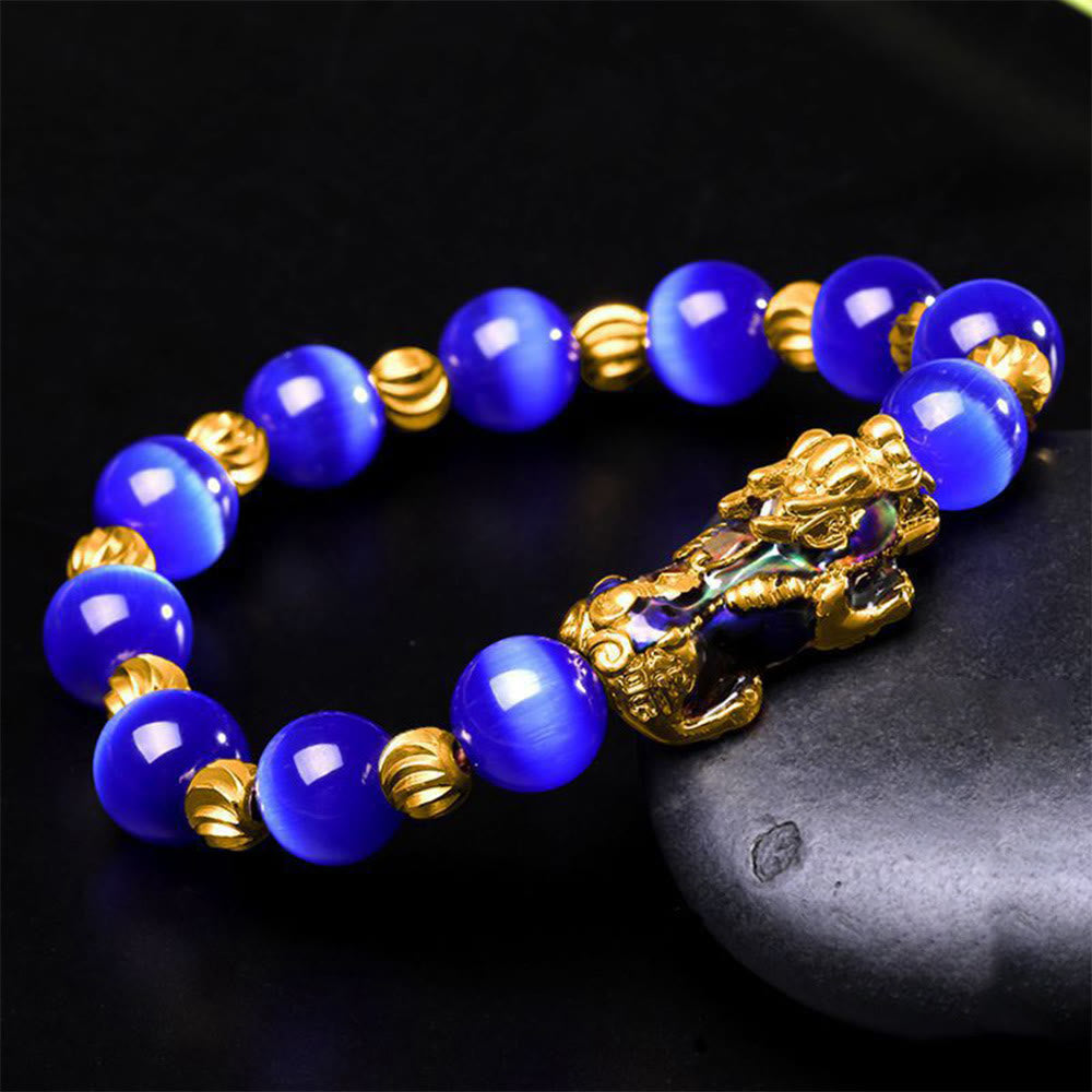 Fortune Jewel Cat Eye Color Change PiXiu Support Bracelet
