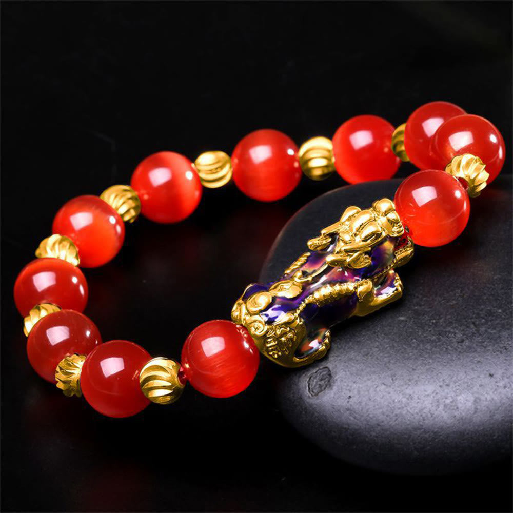 Fortune Jewel Cat Eye Color Change PiXiu Support Bracelet