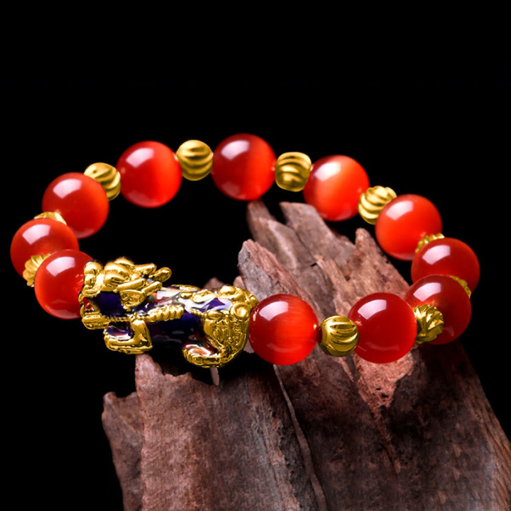 Fortune Jewel Cat Eye Color Change PiXiu Support Bracelet