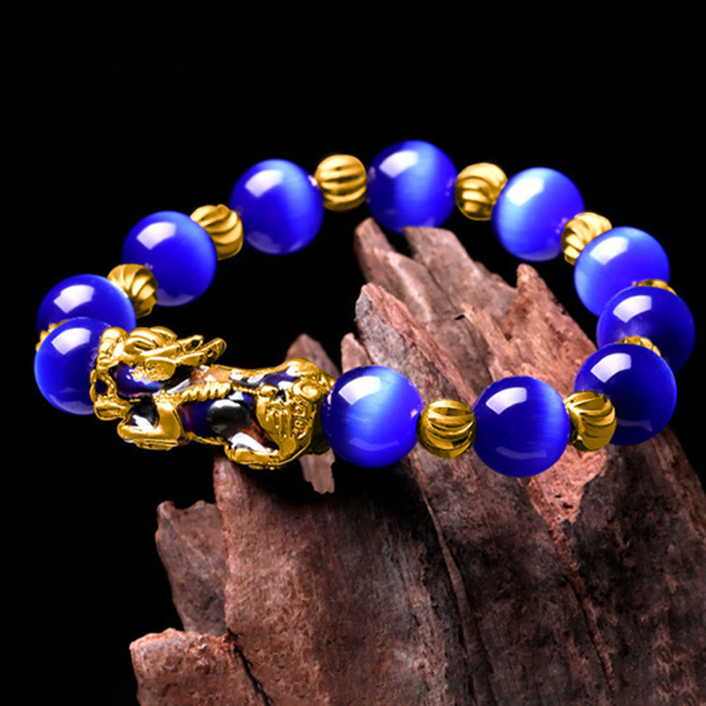 Fortune Jewel Cat Eye Color Change PiXiu Support Bracelet