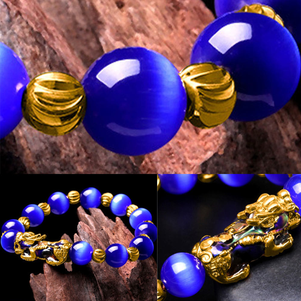 Fortune Jewel Cat Eye Color Change PiXiu Support Bracelet