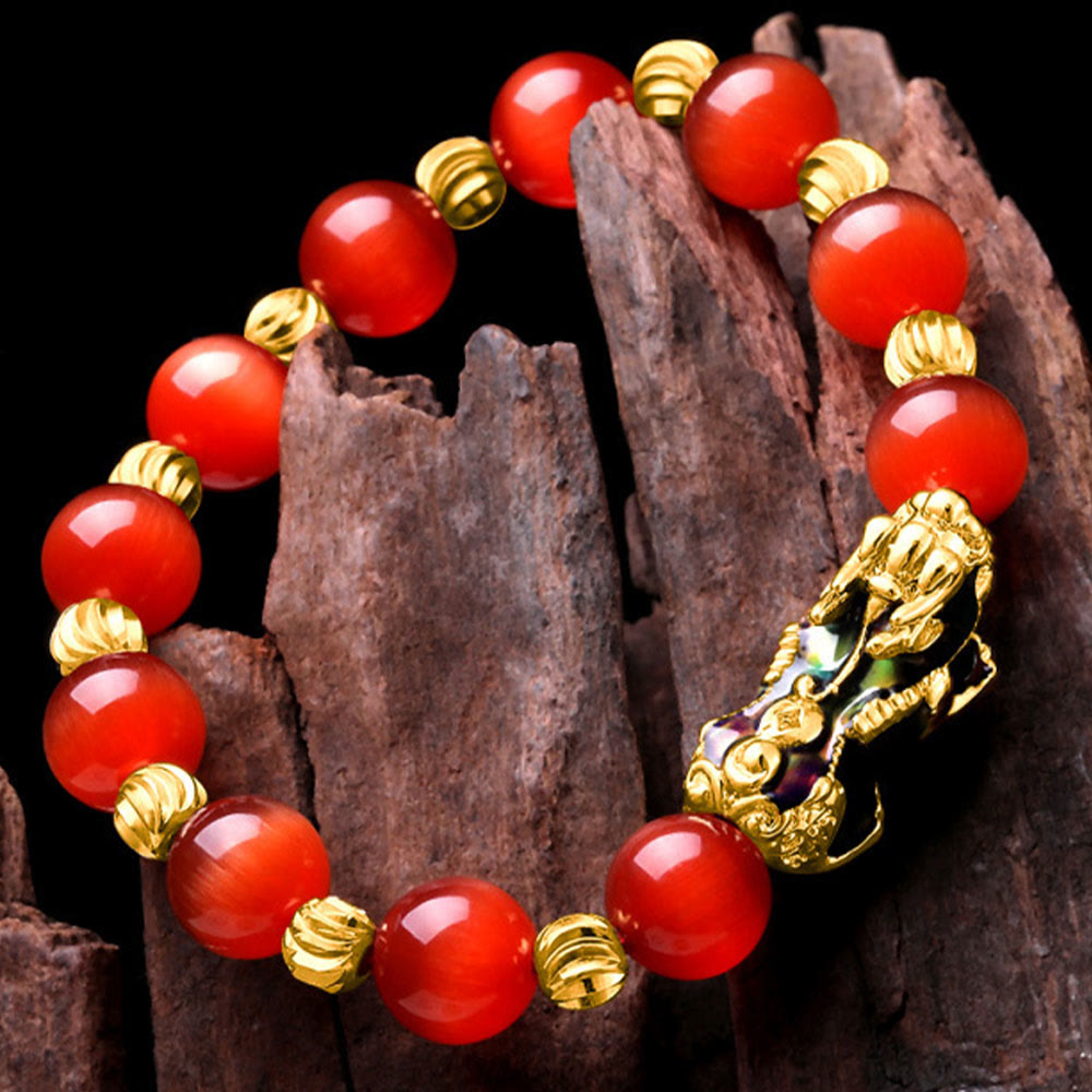 Fortune Jewel Cat Eye Color Change PiXiu Support Bracelet