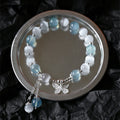 Fortune Jewel Cat's Eye Aquamarine Butterfly Charm Support Bracelet