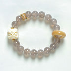 Fortune Jewel Amber Gray Agate Ivory Fruit Confidence Bracelet