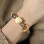 Fortune Jewel Amber Gray Agate Ivory Fruit Confidence Bracelet