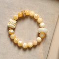 Fortune Jewel Amber Gray Agate Ivory Fruit Confidence Bracelet