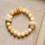Fortune Jewel Amber Gray Agate Ivory Fruit Confidence Bracelet