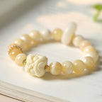 Fortune Jewel Amber Gray Agate Ivory Fruit Confidence Bracelet