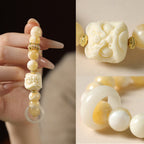 Fortune Jewel Amber Gray Agate Ivory Fruit Confidence Bracelet