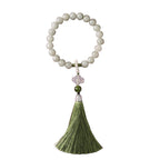 Fortune Jewel Green Jade Beads Pearl Prosperity Tassels Wrist Mala