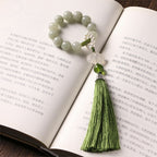 Fortune Jewel Green Jade Beads Pearl Prosperity Tassels Wrist Mala