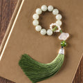 Fortune Jewel Green Jade Beads Pearl Prosperity Tassels Wrist Mala