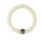Fortune Jewel Natural White Bodhi Seed Stone Wisdom Tassel Wrist Mala Bracelet