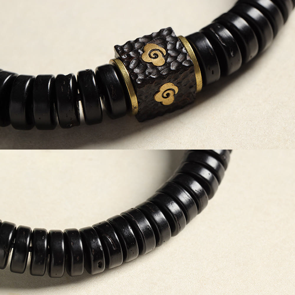 Fortune Jewel Tibetan Coconut Shell Auspicious Clouds Positive Bracelet